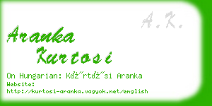 aranka kurtosi business card